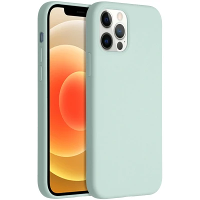 Afbeelding van Accezz Hoesje Geschikt voor iPhone 12 Pro / Siliconen Liquid Silicone Backcover lichtblauw