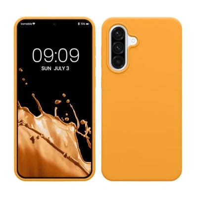 Afbeelding van kwmobile telefoonhoesje geschikt voor Samsung Galaxy A36 5G Hoesje met siliconen coating Smartphone case in fruitig oranje