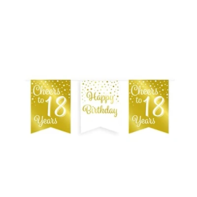 Afbeelding van Slinger Cheers to 18 years wit/goud 6m