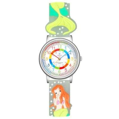 Afbeelding van Alienwork Kids Montre Pédagogique Apprendre l&#039;Heure enfants Fille Argent Bracelet Transparent Multicolore Résistant à l&#039;eau 5 ATM Temps d&#039;apprentissage