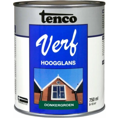 Afbeelding van TencoVerf Dekkend Hoogglans Donkergroen 0,75L
