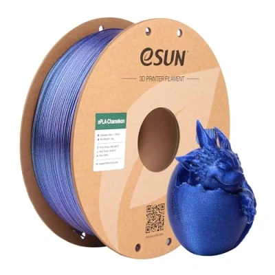 Afbeelding van eSUN Chameleon PLA filament 1,75 mm, met pailletten, geleidelijke kleurverandering, maatnauwkeurigheid +/ 0,05 spoel van 1 kg (2,2 lbs) voor 3D printers, galaxy blauw