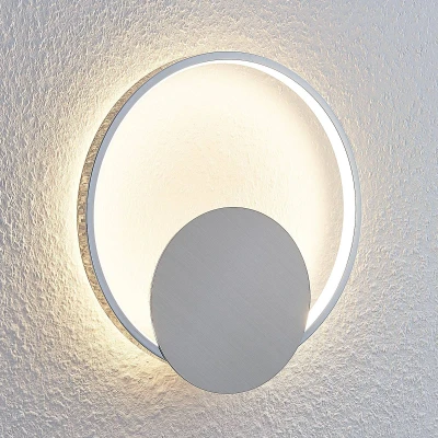Afbeelding van Lindby LED wandlamp 1licht Polycarbonaat, metaal, aluminium H: 31 cm helder, chroom, crème Inclusief lichtbron