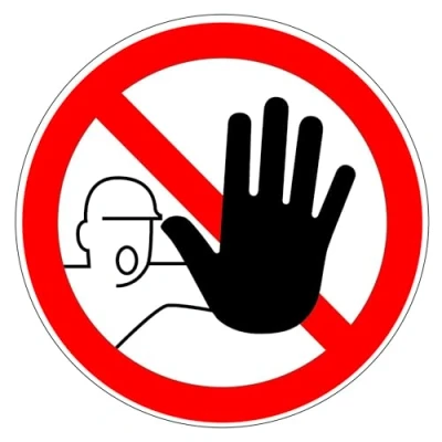 Afbeelding van Verbodssticker &quot;D P006 verboden voor onbevoegden&quot;, diameter: 15 cm, art. hin_201, DIN 4844 2, waarschuwing, onbevoegde toegang