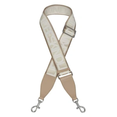 Afbeelding van LIEBESKIND BERLIN Schouderriem Accessoires voor tassen Fancy Strap Sporty Logo Webbing Warm Canvas Beige