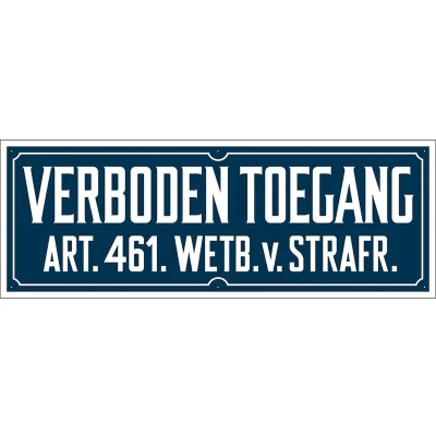 Afbeelding van Bord Verboden Toegang 120x350mm rechthoek, hard kunststof