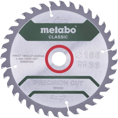 Afbeelding van Metabo PRECISION CUT WOOD CLASSIC 628281000 Cirkelzaagblad 165 x 20 1.4 mm Aantal tanden: 36 1 stuk(s)