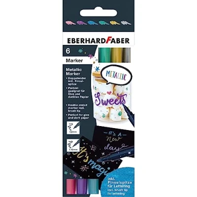 Afbeelding van Eberhard Faber Metallic Marker duo 6 kleuren EF 558406