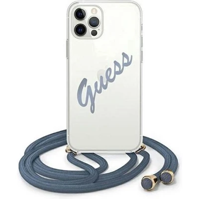Afbeelding van Guess Vintage Transparent Back Case Geschikt voor Apple iPhone 12 Pro Max (6.7&quot;) Blauw