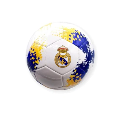 Afbeelding van Real Madrid logo voetbal &#039;brush&#039; Maat 5 PVC Bal Sport Fanmerchandise