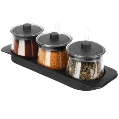 Afbeelding van BELLE VOUS Black Seasoning Box with Tray 3pcs 400ml