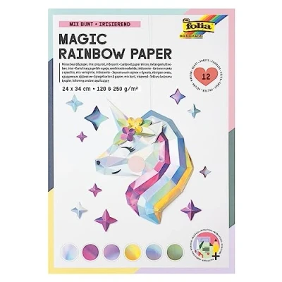 Afbeelding van Regenboogpapier en karton Folia 24x34cm 120gr 250gr 12 vel 6 tinten