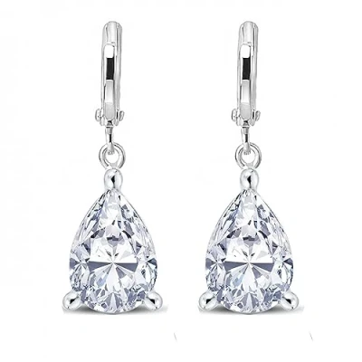 Afbeelding van Crystalline Azuria Oorbellen in druppelvorm, 18 karaat witgoud verguld met zirkonia kristal sieraden, voor dames en meisjes,