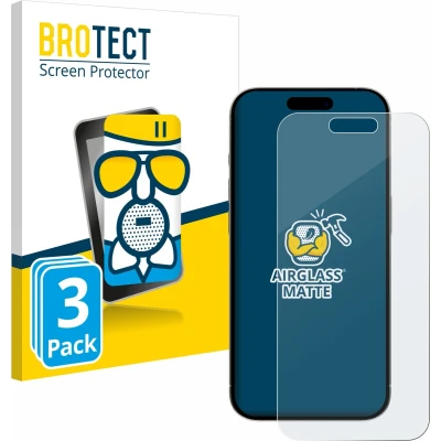 Afbeelding van BROTECT Screenprotector voor Apple iPhone 15 Pro Folie Beschermfolie Beschermglas matte (3 Stuks)