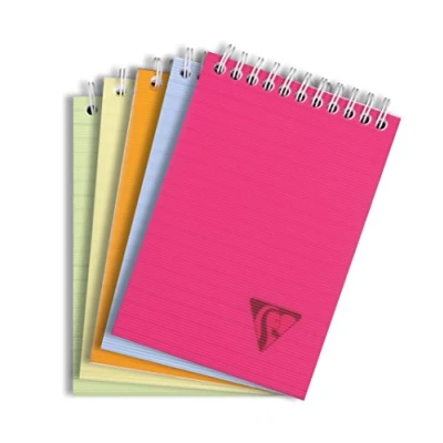 Afbeelding van Clairefontaine 328656C Collection Linicolor Fresh een spiraalblok, A6, 10,5 x 14,8 cm, 160 gelinieerde afneembare pagina&#039;s, wit papier, 90 g, transparante omslag van polypropyleen, willekeurige