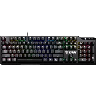 Afbeelding van MSI Vigor GK41 mechanisch gamingtoetsenbord FR Kailh Red (lineair), ergonomische toetsen, antislip basis, 6 leds in vaste kleur/10 verlichtingszones, mystic light, USB 2.0 volledige grootte