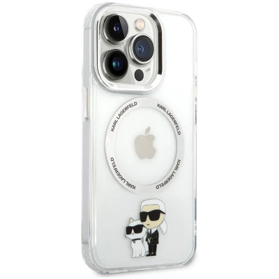 Afbeelding van Karl Lagerfeld KLHMP13LHNKCIT hoesje voor iPhone 13 Pro hardcase transparant Iconische Karl&amp;Choupette Magsafe