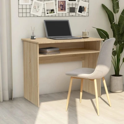 Afbeelding van Bureau 90x50x74 cm bewerkt hout sonoma eikenkleurig