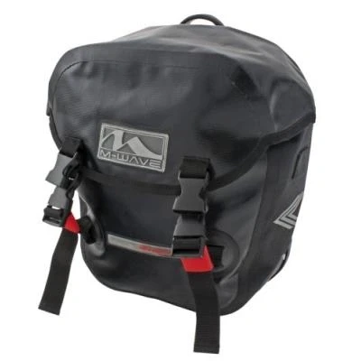 Image de M wave manitoba petite sacoche pour porte bagage ou guidon noir 2 x 12,5 l
