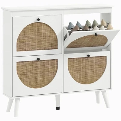 Afbeelding van HOMCOM Klapbare schoenenkast Spaanplaat 105x24x97,5cm Wit