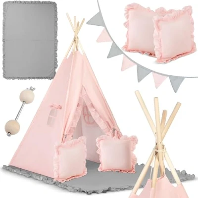 Afbeelding van Speeltent tipi roze 116x116x165 cm