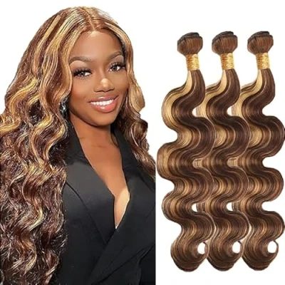 Afbeelding van Tuheers Body Wave Menselijk Haar Bundels 32 P427 Highlight 100% Echt 100g/PC 300g Totaal Braziliaans 81 cm
