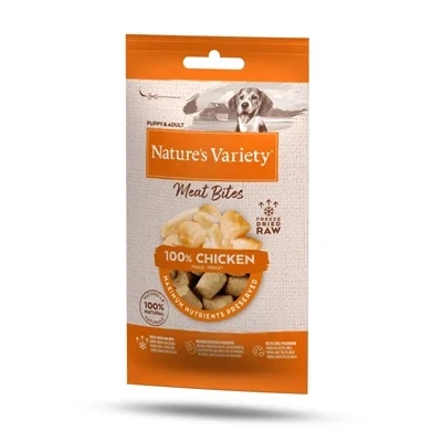 Afbeelding van Nature&#039;s Variety Gevriesdroogde Vleeshapjes voor Honden Kip (20 x 20 g)