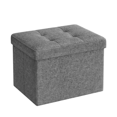 Afbeelding van SONGMICS LSF102G01 zitzak, kleine opvouwbare 31 x 41 cm, opbergbox, 130 kg belastbaar, voor woonkamer, slaapkamer, slaapzaal, donkergrijs