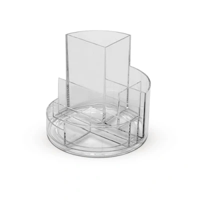 Afbeelding van Pennenkoker MAUL roundbox 7 vakken diameter14x12.5cm helder transparant