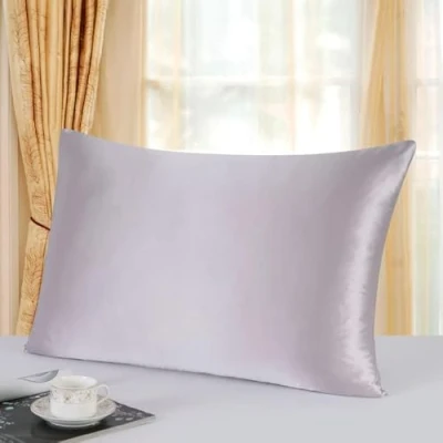 Afbeelding van Townssilk Kussensloop van moerbeizijde, 100% 19 mm aan beide zijden, voor haar en huid, afmeting 40 x 70 cm, met verborgen ritssluiting, lila paars