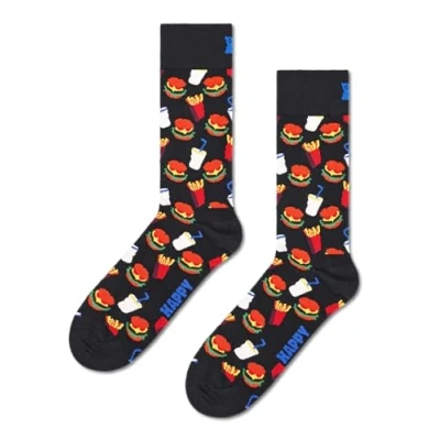 Afbeelding van Happy Socks Hamburger Sokken Heren Zwart Maat 47 51