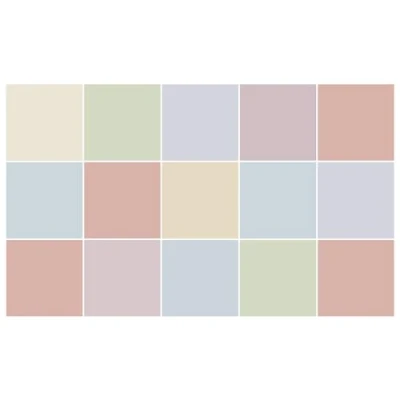 Afbeelding van Ulticool Decoratie Sticker Tegels Pastel Zacht Aquarel Muurstickers 15x15 cm 15 stuks Plakfolie Tegelstickers Plaktegels Zelfklevend Sticktiles Badkamer Keuken