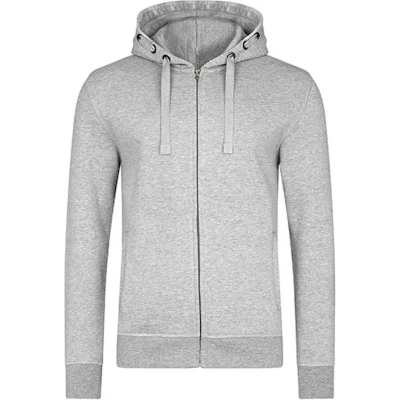 Afbeelding van Men&#039;s Hooded Jacket &#039;Premium&#039; met ritssluiting Grey Melange S