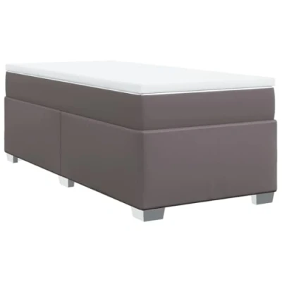 Afbeelding van vidaXL Boxspring met matras kunstleer grijs 100x200 cm
