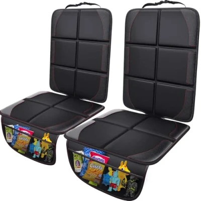 Image de Gimars Protection Siege Voiture, 2 Pièces, Imperméable Housse Voiture Enfant, Isofix Universelle, Protege Couvre Auto Bébé Animaux avec Poches en Maille pour SUV Berline Coffre