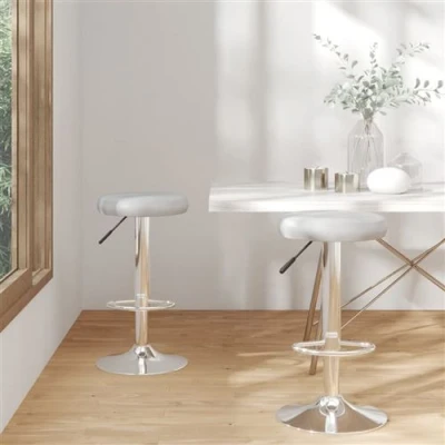 Image de vidaXL Tabourets de bar lot 2 gris similicuir333102
