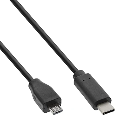 Afbeelding van USB C naar Micro B kabel 2.0 2 meter Zwart