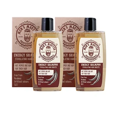 Afbeelding van Men&#039;s Master Energy Shampoo Mannen Stimuleert Haargroei &amp; Vermindert Haarverlies Voordeelverpakking 2 x 260ML