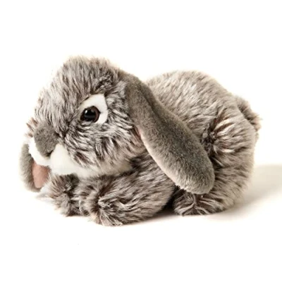 Afbeelding van Uni Toys Liggend Ram konijn (grijs) 18 cm (lengte) pluche knuffeldier