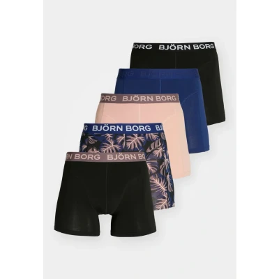 Afbeelding van Björn Borg heren Boxershorts met logoband in 5 pack de kleur Roze, maat: L