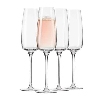 Afbeelding van Krosno Moderne champagneglazen 4 x 220 ml prosecco glazen huwelijkscadeau vaatwasser kristalglas loodvrij glas duurzaam krasbestendig bestand tegen