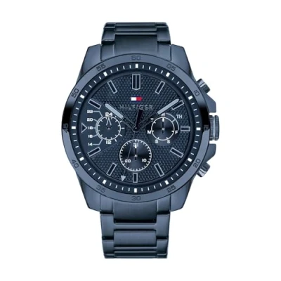 Afbeelding van Tommy Hilfiger Multifunctioneel analoog kwartshorloge voor heren met Armband van siliconen, roestvrij staal of leer, verkrijgbaar in verschillende kleuren, Blauw,