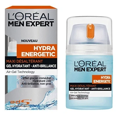 Image de L&#039;Oréal Men Expert Gel Hydratant Visage pour Homme Soin Maxi Désaltérant Effet Glaçon Rafraîchissant Technologie Air Tous Types de Peaux Hydra Energetic 50 ml