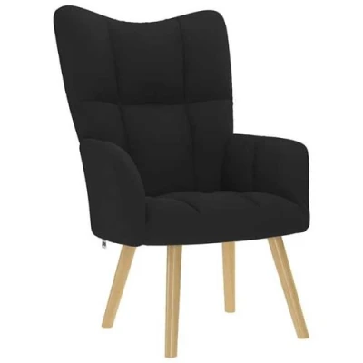 Image de vidaXL Chaise de relaxation Noir Tissu4016769