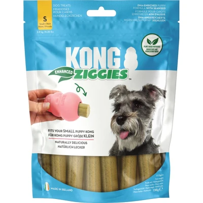 Afbeelding van Puppy KONG Maat S, blauw + Enhanced Ziggies S (198 g)