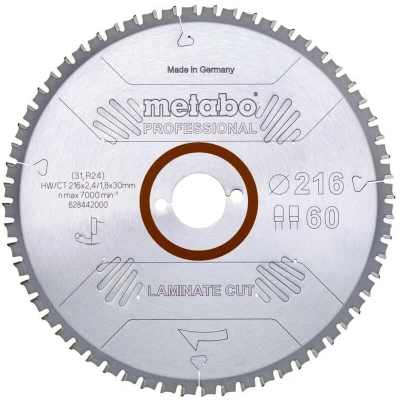 Afbeelding van Metabo LAMINATE CUT PROFESSIONAL 628446000 Cirkelzaagblad 254 x 30 2 mm Aantal tanden: 66 1 stuk(s)