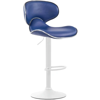 Afbeelding van Barkruk Notodden Kunstleer Wit Frame Blauw