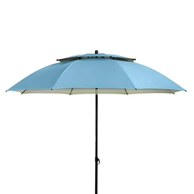 Afbeelding van Doppler derby parasol, 200 cm, parasol voor strand, balkon en terras, in hoogte verstelbare met uv bescherming, opvouwbare strand zwembad, outdoor, strandparasol, groen, Apple