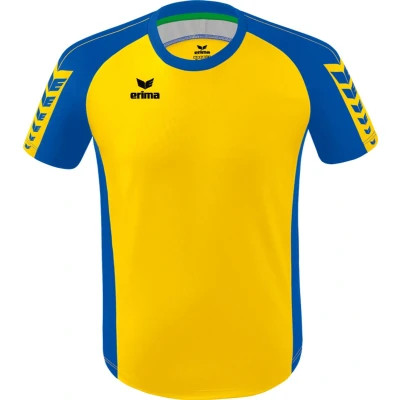 Afbeelding van Erima Six Wings Shirt Korte Mouw Heren Geel / New Royal Maat: M