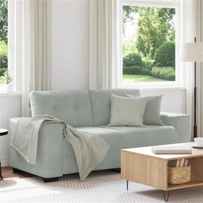 Image de vidaXL Canapé causeuse gris clair 140 cm velours4105122